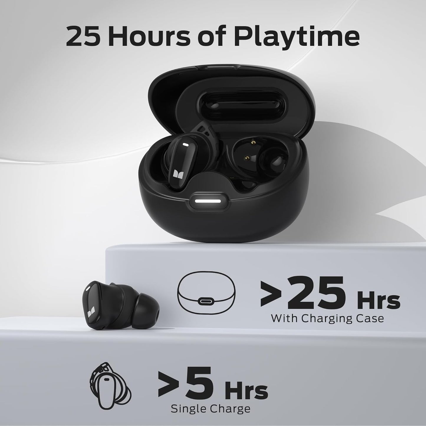 Handsfree Bluetooth Monster N-Lite 206, TWS, Sort