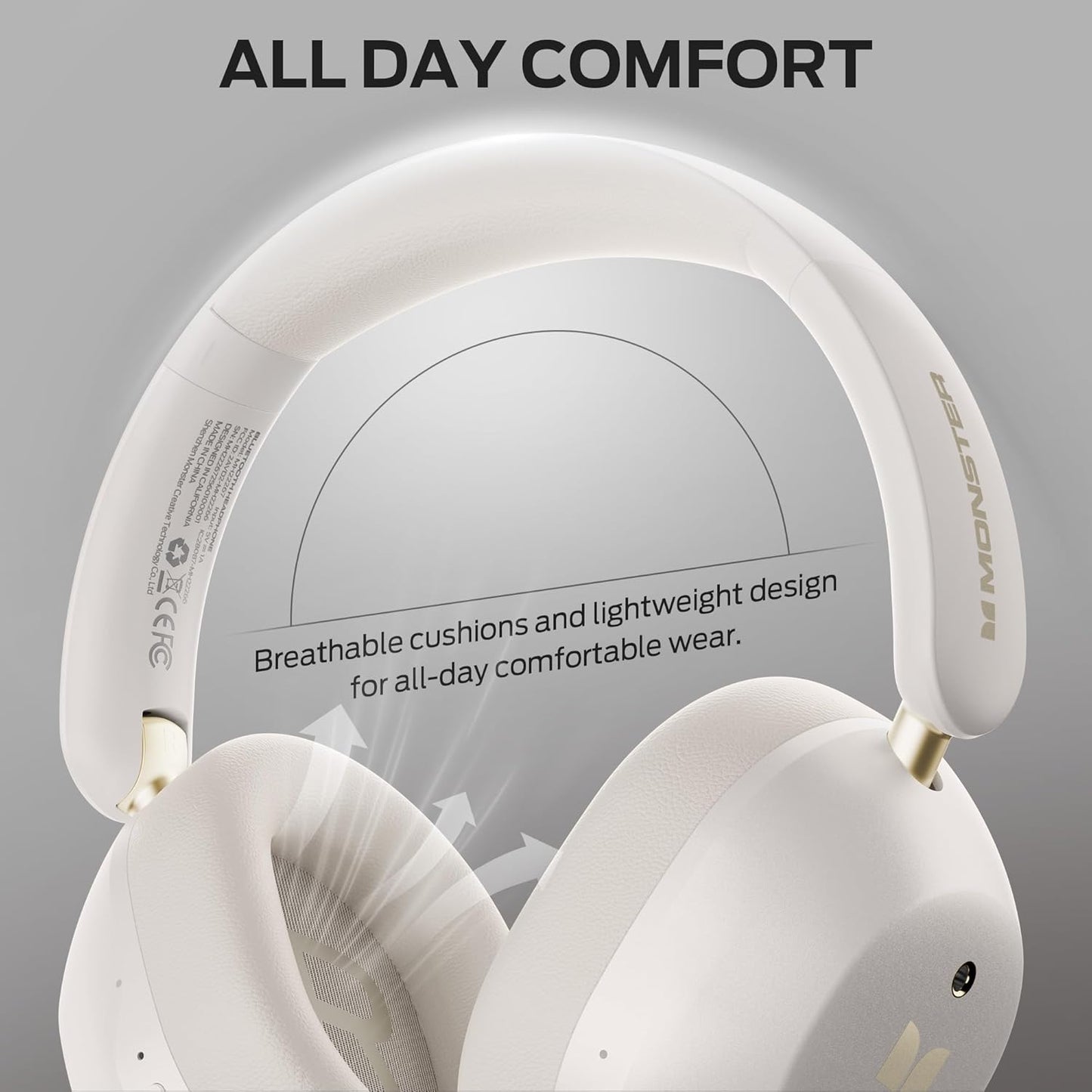 Handsfree Bluetooth Monster Persona 6th, MultiPoint, A2DP, ANC, Hvid