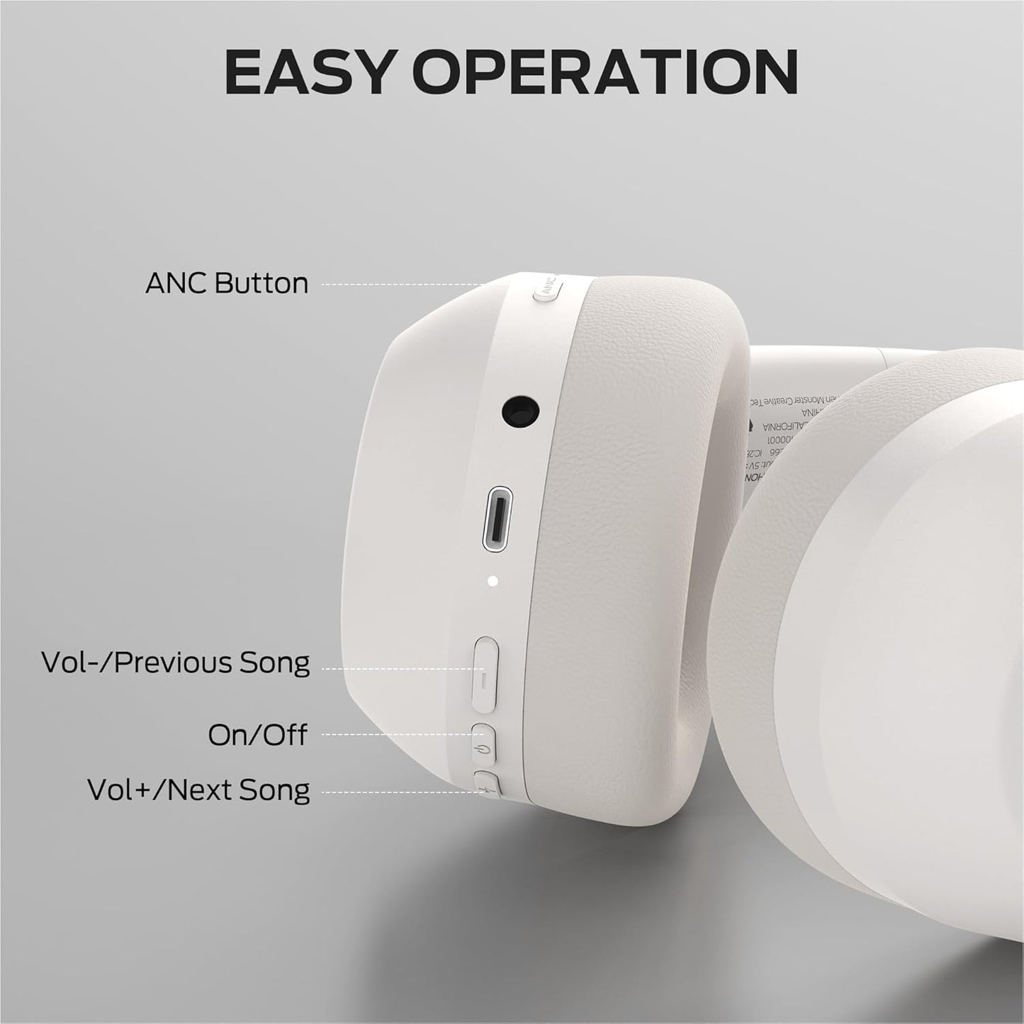 Handsfree Bluetooth Monster Persona 6th, MultiPoint, A2DP, ANC, Hvid