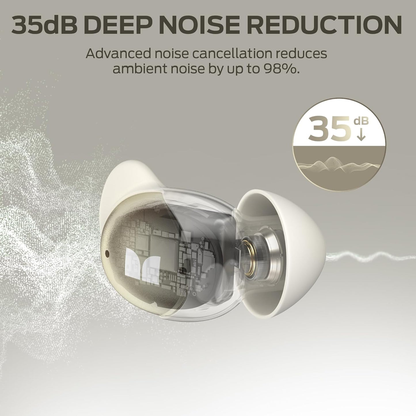 Handsfree Bluetooth Monster Sleep Ear200, TWS, ANC, Guld