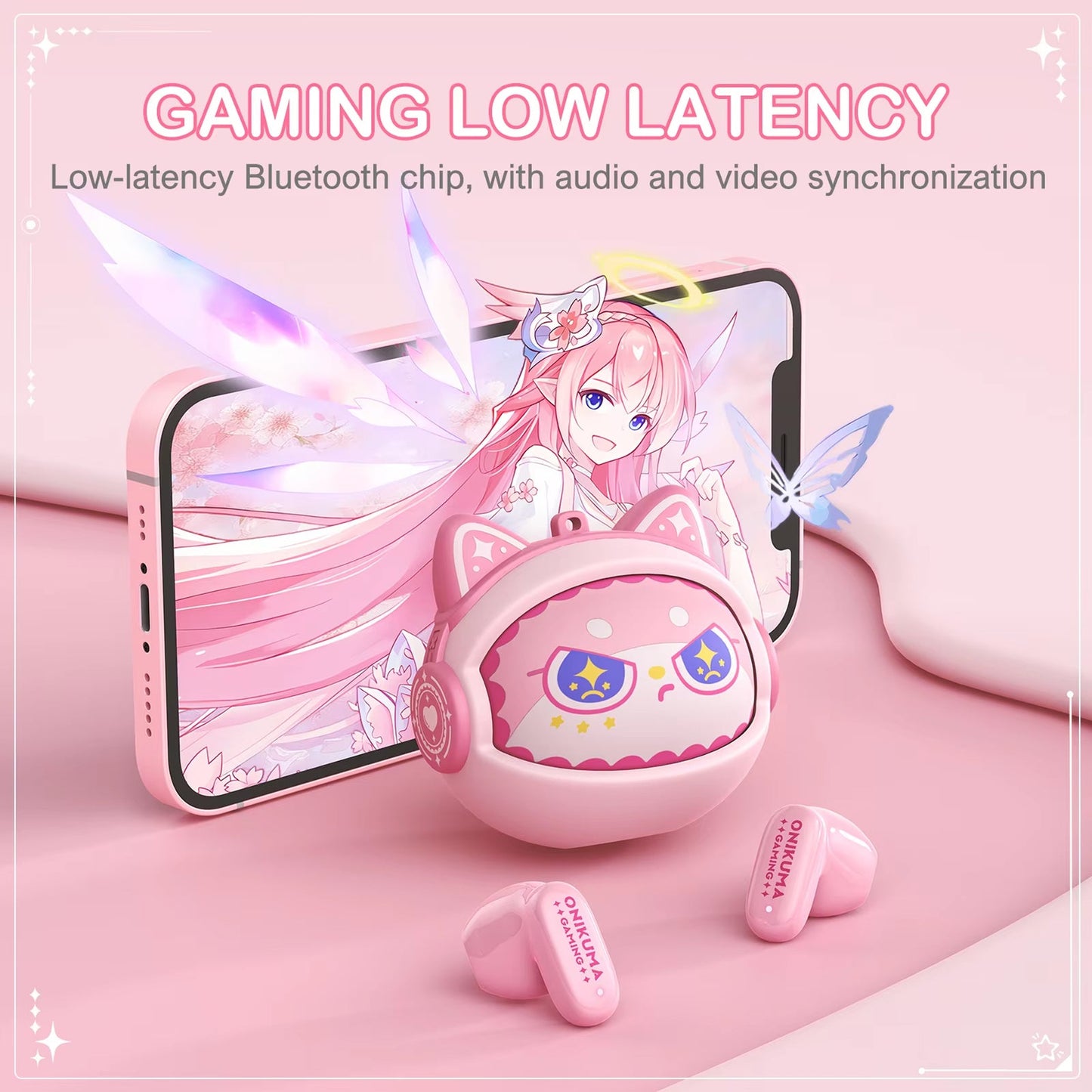 Handsfree Bluetooth Onikuma TX603, TWS, Pink