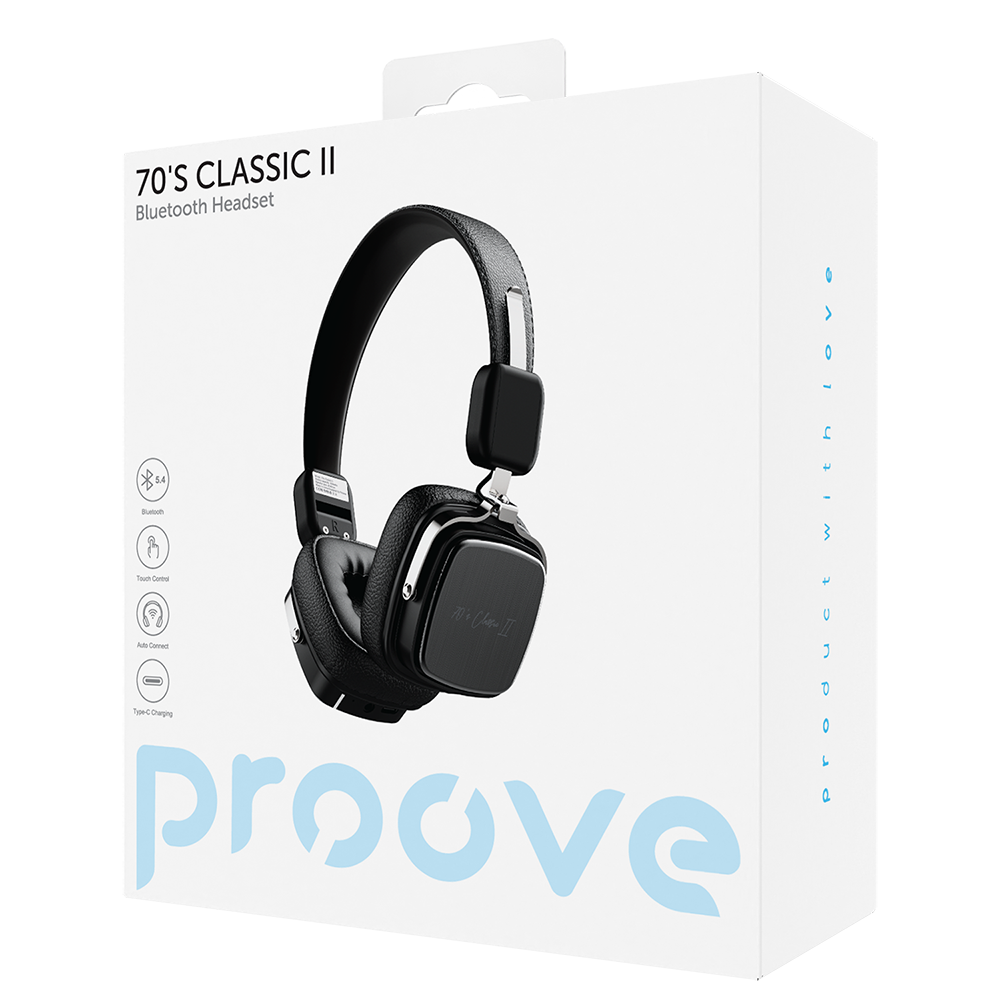 Handsfree Bluetooth Proove 70's Classic II, A2DP, Sort