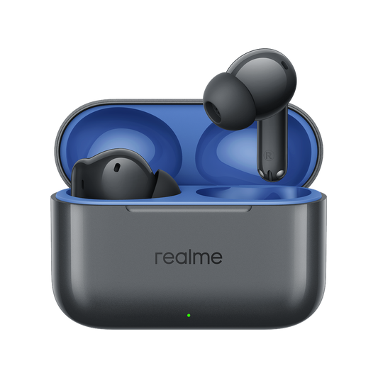 Handsfree Bluetooth Realme Buds T200, TWS, ANC, MultiPoint, Grå