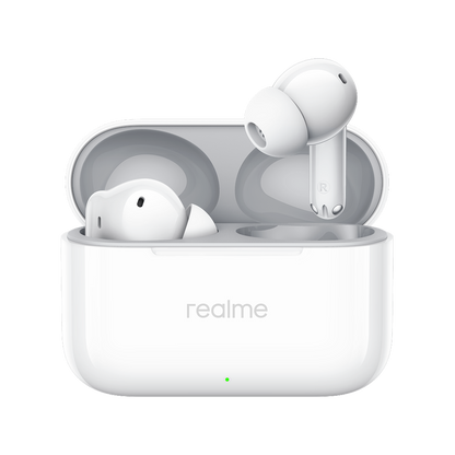 Handsfree Bluetooth Realme Buds T200, TWS, ANC, MultiPoint, Hvid