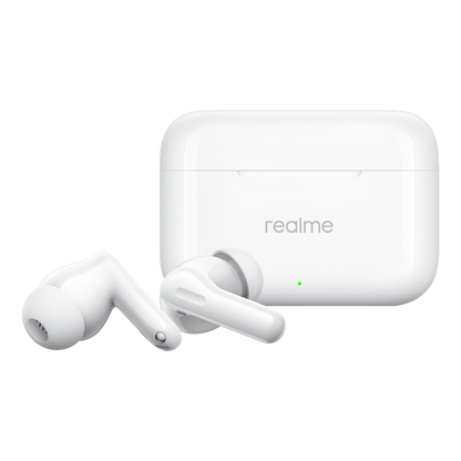 Handsfree Bluetooth Realme Buds T200, TWS, ANC, MultiPoint, Hvid
