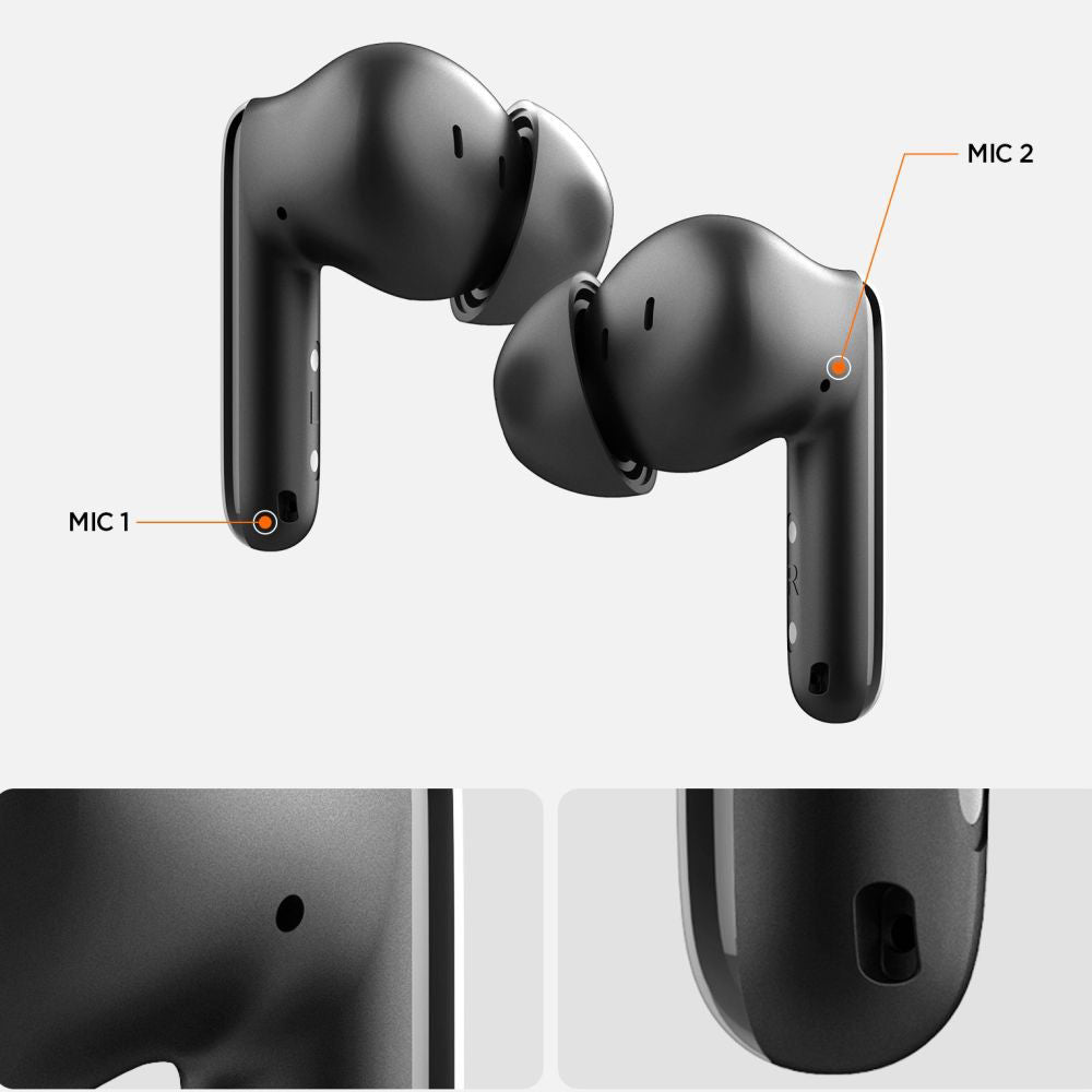 Handsfree Bluetooth Spigen SA2400, TWS, ANC, Sort
