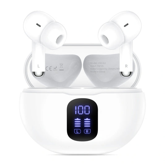 Handsfree Bluetooth Tech-Protect Ultraboost Pro G2, TWS, Hvid