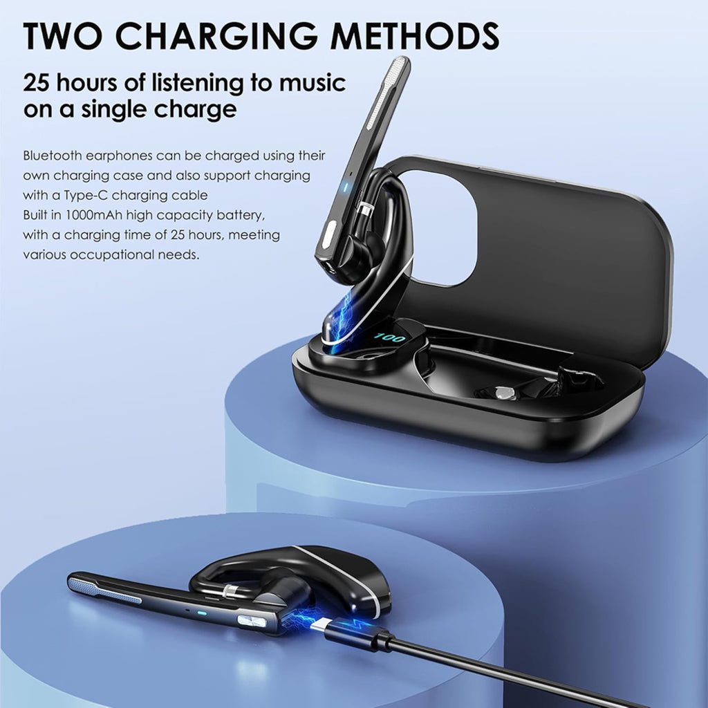 Bluetooth Call Center Headset Techsuit Hearyo A6L, Sort