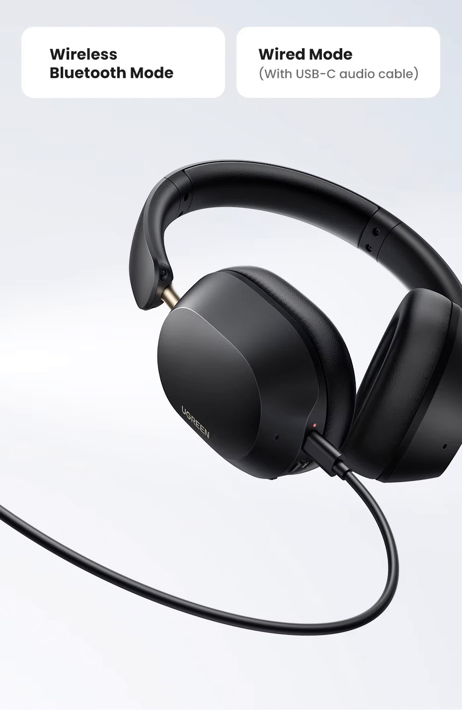 UGREEN HP203 Bluetooth Handsfree, A2DP, ANC, Black