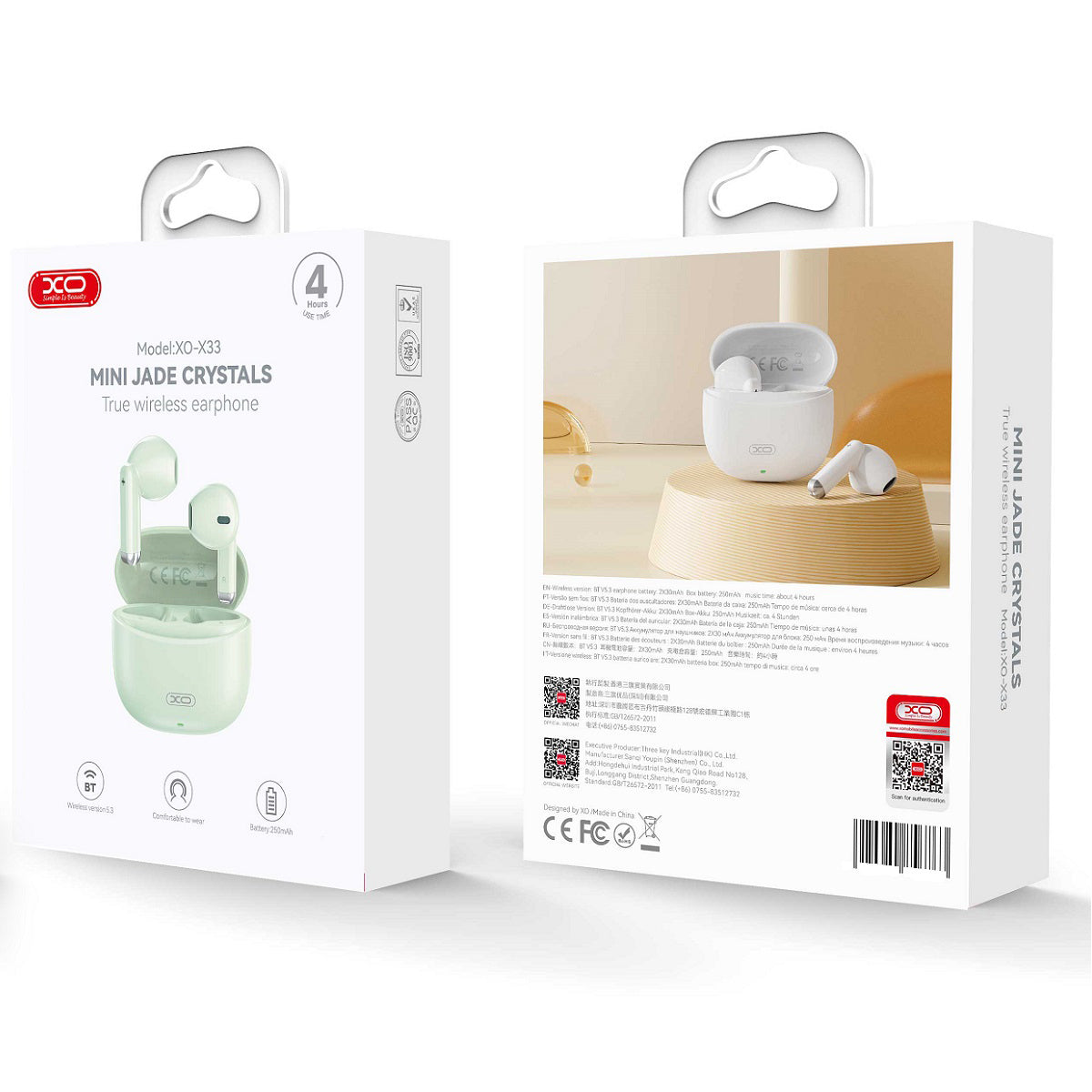 Bluetooth-håndfri XO Design X33, TWS, Grøn 
