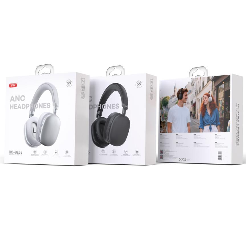 Handsfree Bluetooth XO Design BE55, A2DP, ANC, Sølv