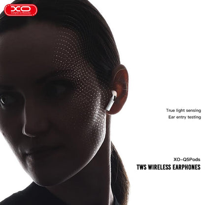 Handsfree Bluetooth XO Design Q5 Pods, TWS, Hvid