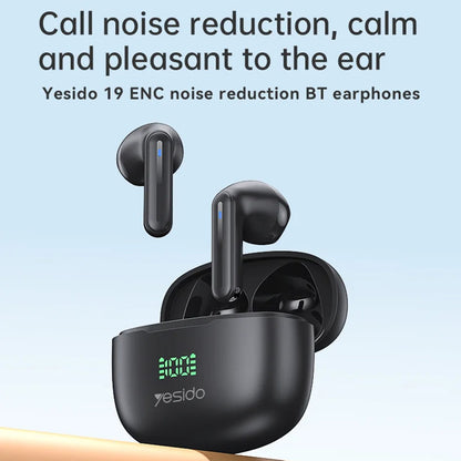 Handsfree Bluetooth Yesido TWS19, TWS, Sort
