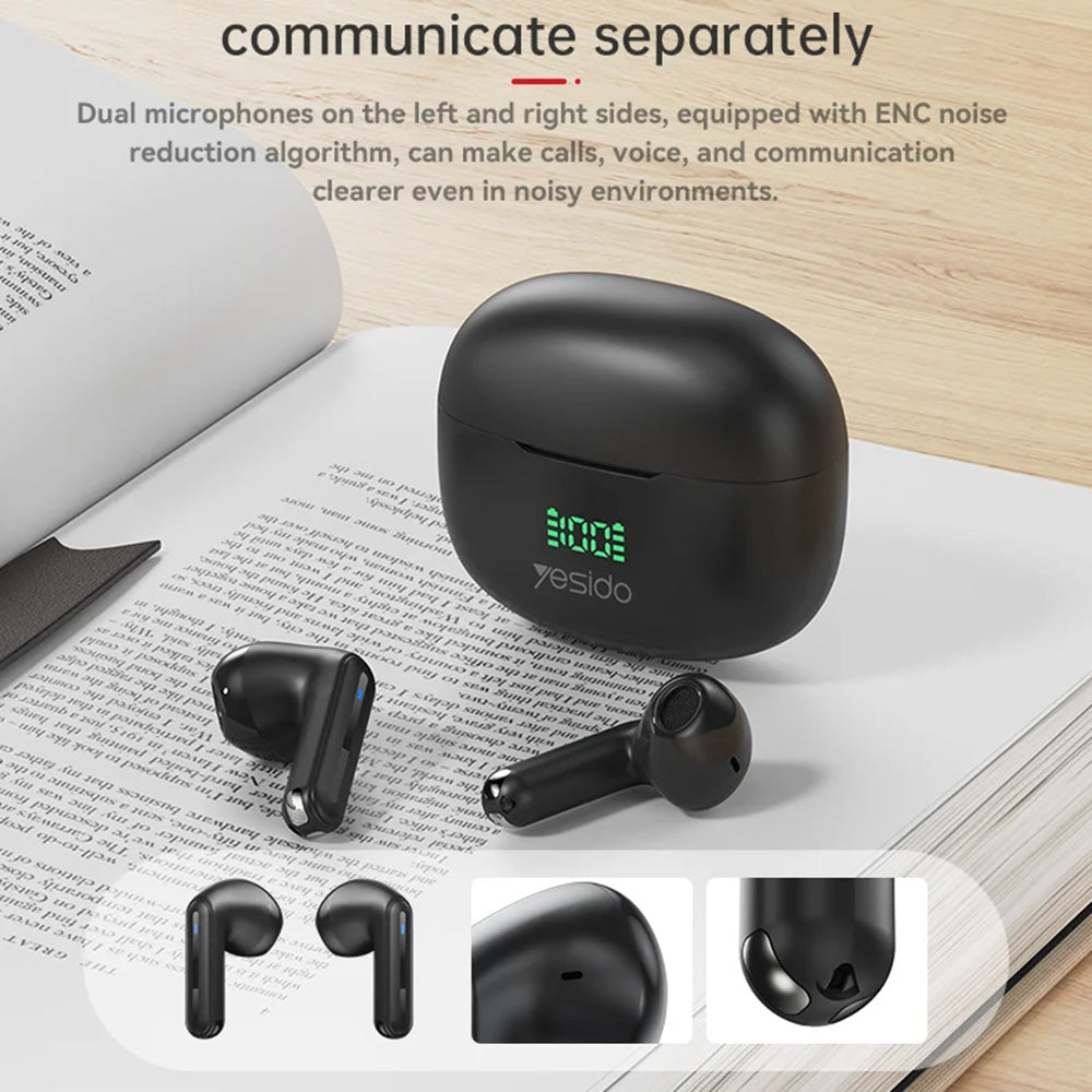 Handsfree Bluetooth Yesido TWS19, TWS, Sort