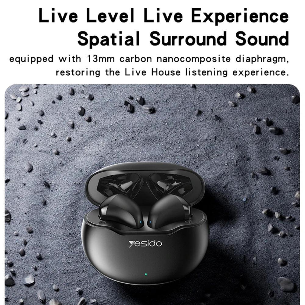 Handsfree Bluetooth Yesido TWS21, TWS, Sort