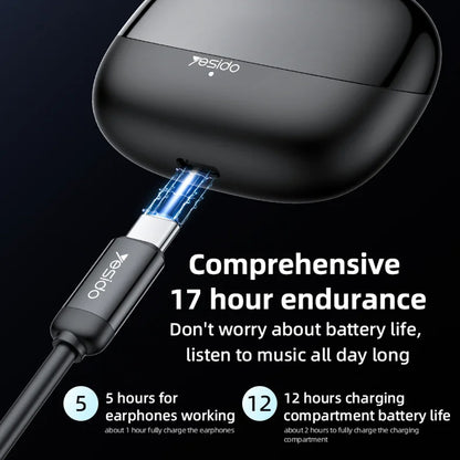 Handsfree Bluetooth Yesido TWS26, TWS, Sort
