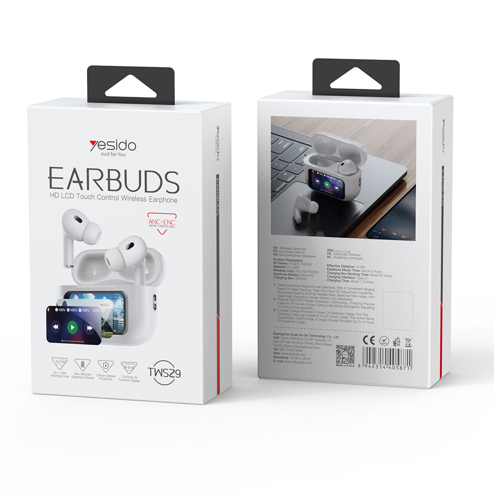 Handsfree Bluetooth Yesido TWS29, TWS, Hvid