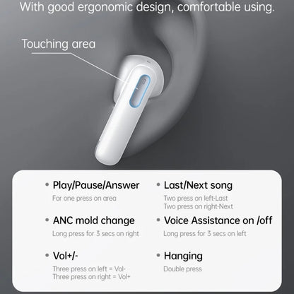 Handsfree Bluetooth Yesido TWS34, TWS, ANC, Hvid