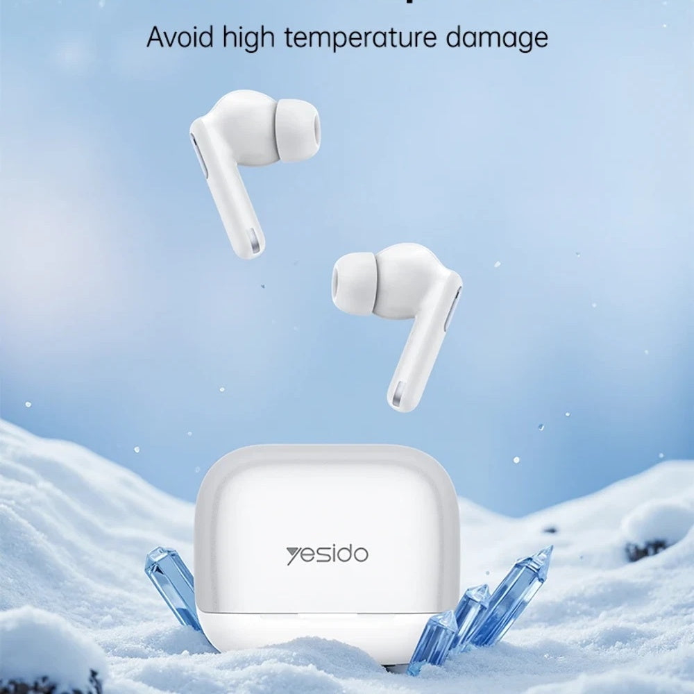 Handsfree Bluetooth Yesido TWS34, TWS, ANC, Hvid