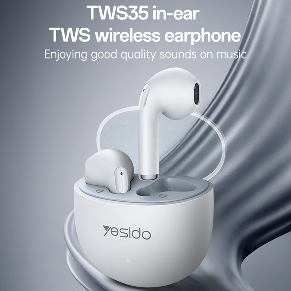 Handsfree Bluetooth Yesido TWS35, TWS, Hvid