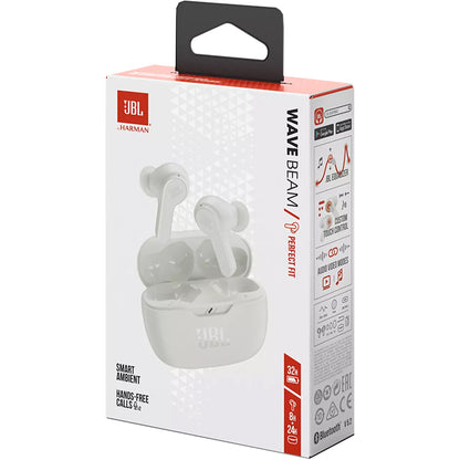 Håndfri Bluetooth JBL Wave Beam, TWS, hvid JBLWBEAMWHT