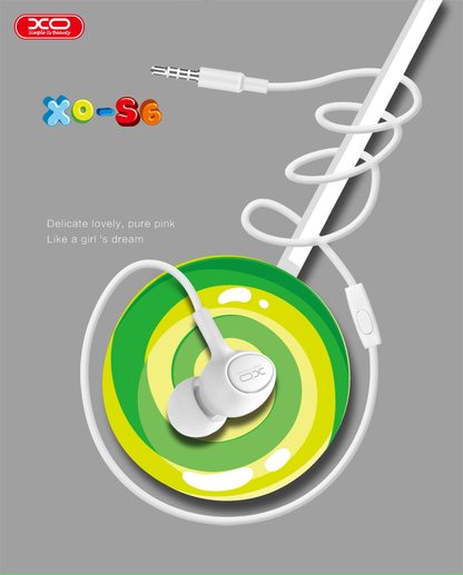 Handsfree 3.5mm XO Design S-6 Candy, Hvid