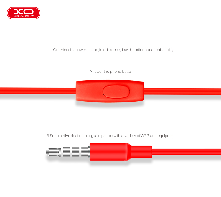 Handsfree 3.5mm XO Design S-6 Candy, Hvid