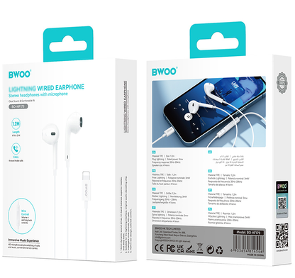 Handsfree Lightning BWOO BO-HF179, Hvid