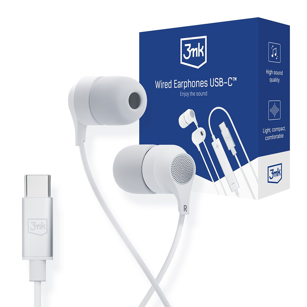 Håndfri USB-C 3MK, hvid 
