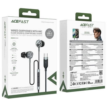 Handsfree USB-C Acefast L6, Sort