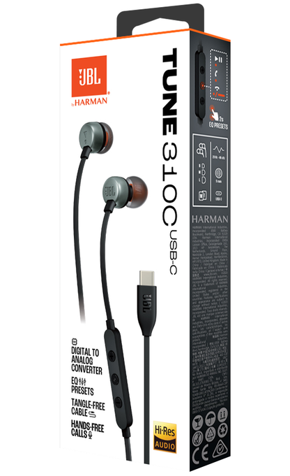 Handsfree USB-C JBL Tune 310C, Sort JBLT310CBLK