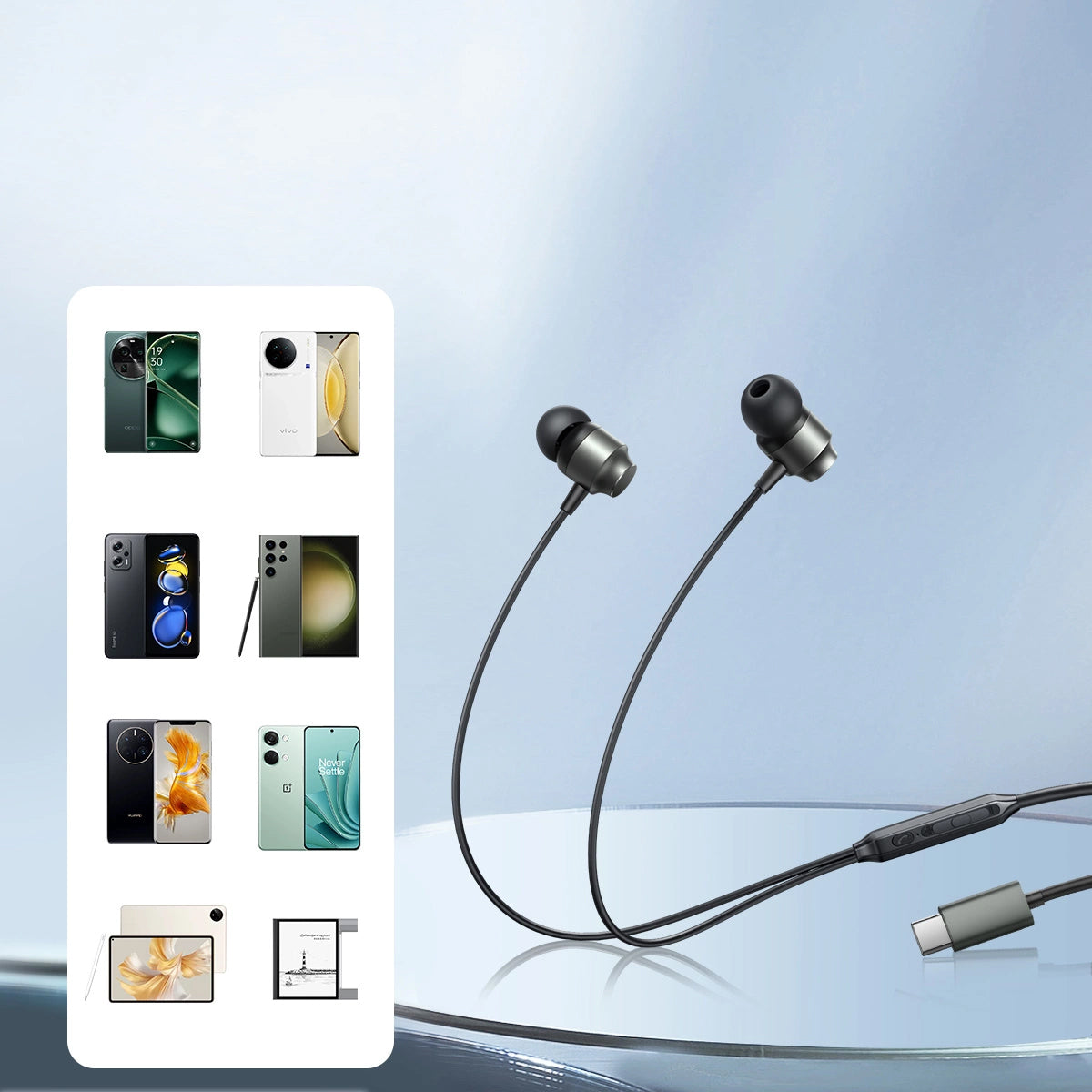 Handsfree USB-C Joyroom JR-EC06, Grå