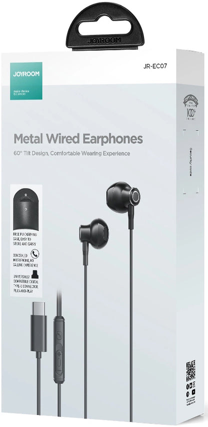 Handsfree USB-C Joyroom JR-EC07, Sort