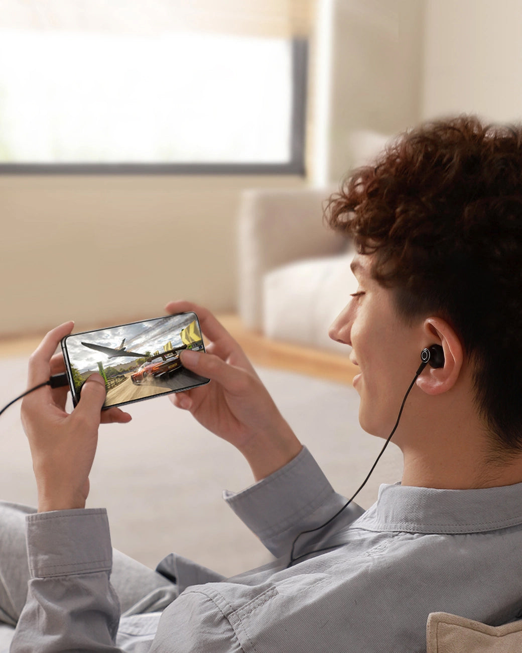 Handsfree USB-C Joyroom JR-EC07, Sort
