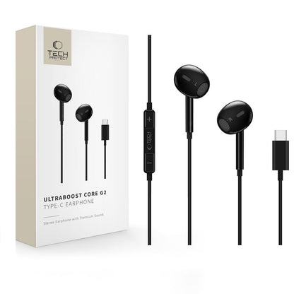 Handsfree USB-C Tech-Protect Ultraboost Core G2, Sort