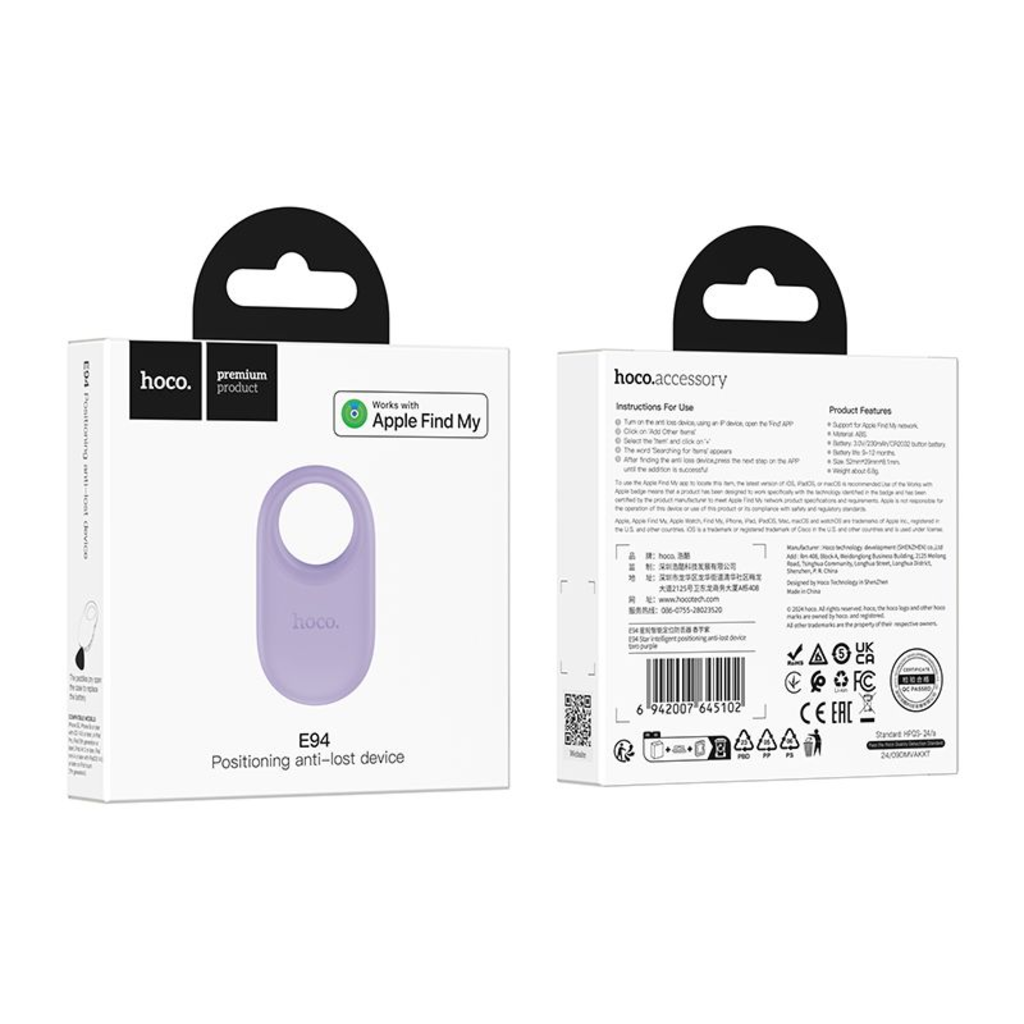 HOCO SmartTag E94 til iOS-serien, Lilla