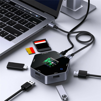 Multifunktionelt Hub OEM YC-931, 8i1, Grå