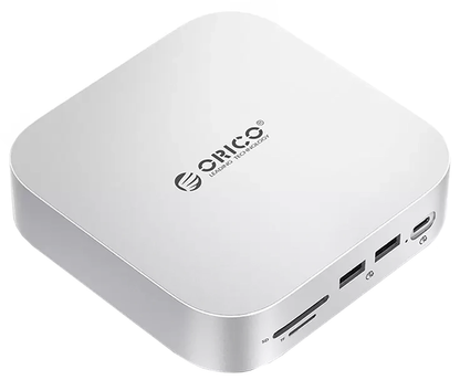 Orico MiniLink M48PR Multifunktionelt Hub til Apple Mac Mini M4, 9i1, Sølv