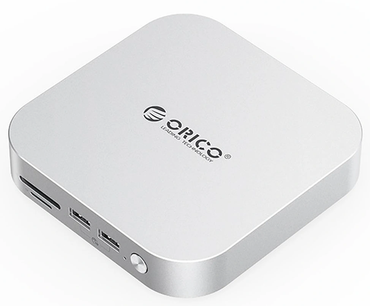 Orico MiniLink M49P Multifunktionelt Hub til Apple Mac Mini M4, 9i1, Sølv