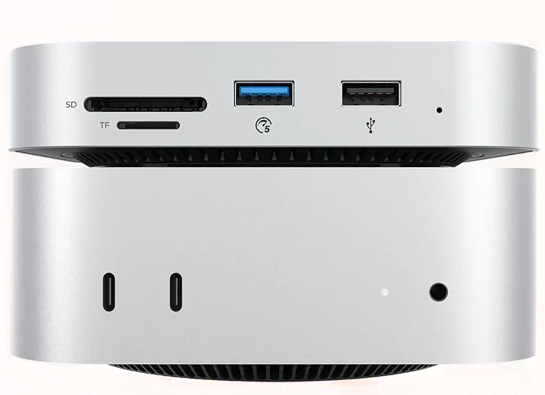 Orico MiniLink M48PR Multifunktionelt Hub til Apple Mac Mini M4, 9i1, Sølv