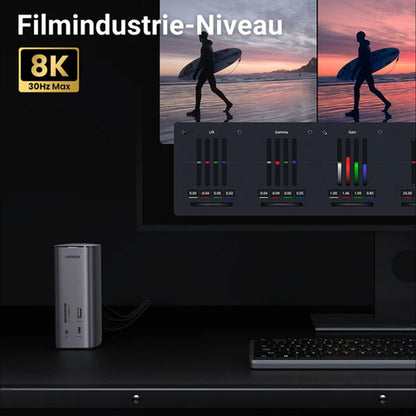 Multifunktionel UGREEN Pro CM555 Hub, 13in1, Grå