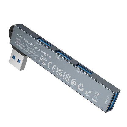 Borofone FH1 USB-hub, 4i1, Grå