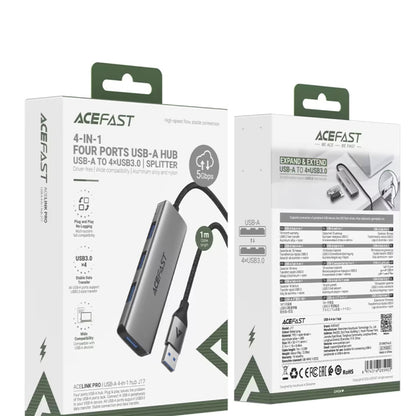 USB-hub Acefast J17, 4-i-1, Grå