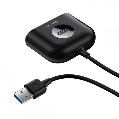 Hub USB Baseus Square, 1 x USB-A 3.0 - 3 x USB-A, Sort CAHUB-AY01