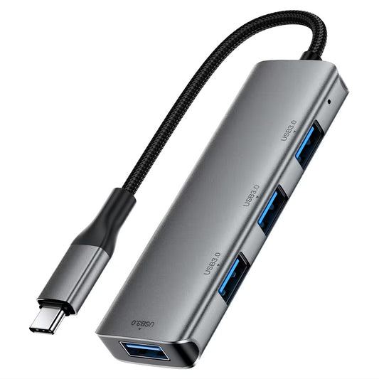 Hub USB-C Acefast J15, 4-i-1, Grå