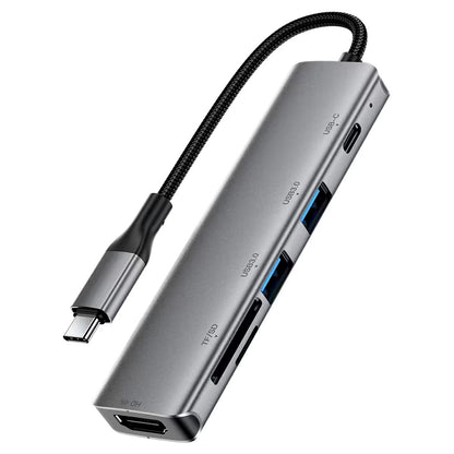 USB-C Hub Acefast J18, 6-i-1, Grå