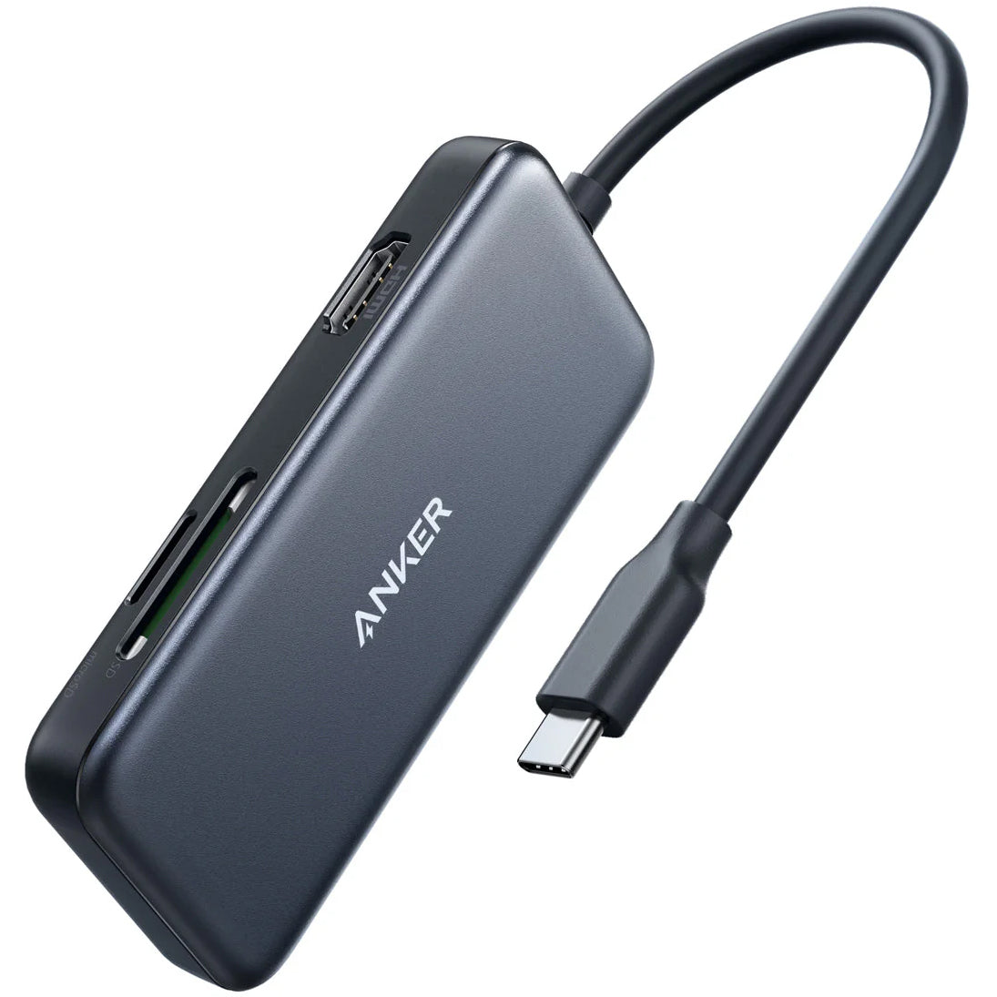 Hub USB-C Anker, 2 x USB-A 3.0 - 1 x HDMI - 1 x SD - 1 x microSD, Sort A8334HA1