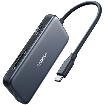 Hub USB-C Anker, 2 x USB-A 3.0 - 1 x HDMI - 1 x SD - 1 x microSD, Sort A8334HA1