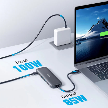 Hub USB-C Anker 332, 2 x USB-A - 2 x USB-C - 1 x HDMI, Grå A8355H11
