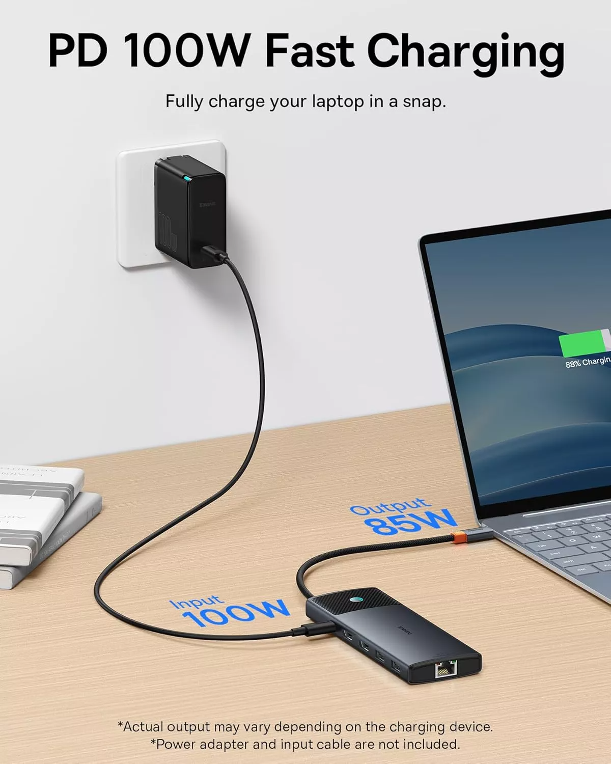 Hub USB-C Baseus Dual Display, 1 x USB-A 3.0 - 2 x USB-A - 2 x USB-C - 2 x HDMI - 1 x RJ45 - 1 x SD - 1 x microSD, Sort B00061800123-01